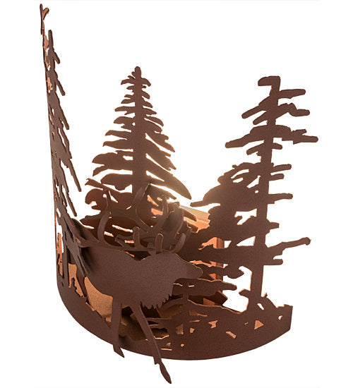 Meyda Lighting Elk through the Trees 11" Rust Wall Sconce