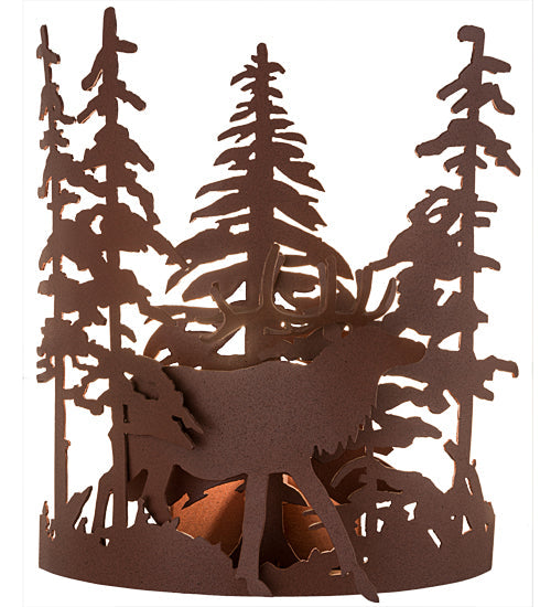 Meyda Lighting Elk through the Trees 11" Rust Wall Sconce