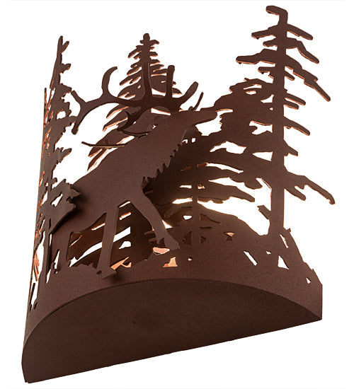 Meyda Lighting Elk through the Trees 11" Rust Wall Sconce