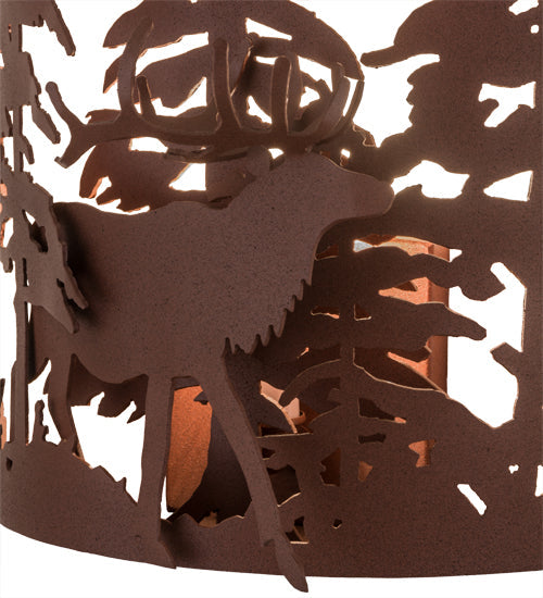 Meyda Lighting Elk through the Trees 11" Rust Wall Sconce