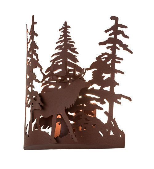 Meyda Lighting Elk through the Trees 11" Rust Wall Sconce
