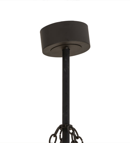 Meyda Lighting Elk through the Trees 45" 11-Light Oil Rubbed Bronze Chandelier With Silver Mica Shade Glass and Fan