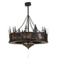 Meyda Lighting Elk through the Trees 45" 11-Light Oil Rubbed Bronze Chandelier With Silver Mica Shade Glass and Fan
