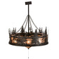 Meyda Lighting Elk through the Trees 45" 11-Light Oil Rubbed Bronze Chandelier With Silver Mica Shade Glass and Fan