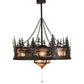 Meyda Lighting Elk through the Trees 45" 11-Light Oil Rubbed Bronze Chandelier With Silver Mica Shade Glass and Fan