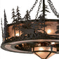 Meyda Lighting Elk through the Trees 45" 11-Light Oil Rubbed Bronze Chandelier With Silver Mica Shade Glass and Fan