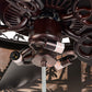 Meyda Lighting Elk through the Trees 45" 11-Light Oil Rubbed Bronze Chandelier With Silver Mica Shade Glass and Fan