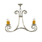Meyda Lighting Elon 35" 6-Light Brushed Nickel Chandelier With Amber Faux Candlelight