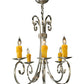 Meyda Lighting Elon 35" 6-Light Brushed Nickel Chandelier With Amber Faux Candlelight