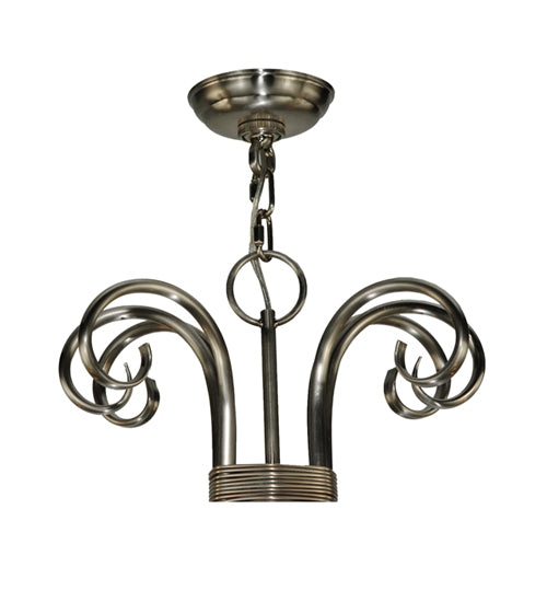 Meyda Lighting Elon 35" 6-Light Brushed Nickel Chandelier With Amber Faux Candlelight