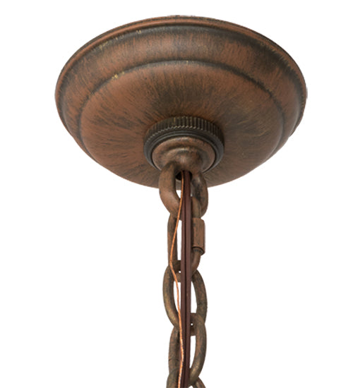 Meyda Lighting Elon 36" 6-Light Cortez Gold Island Chandelier With Amber Faux Candlelight