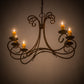 Meyda Lighting Elon 36" 6-Light Cortez Gold Island Chandelier With Amber Faux Candlelight