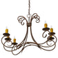 Meyda Lighting Elon 36" 6-Light Cortez Gold Island Chandelier With Amber Faux Candlelight