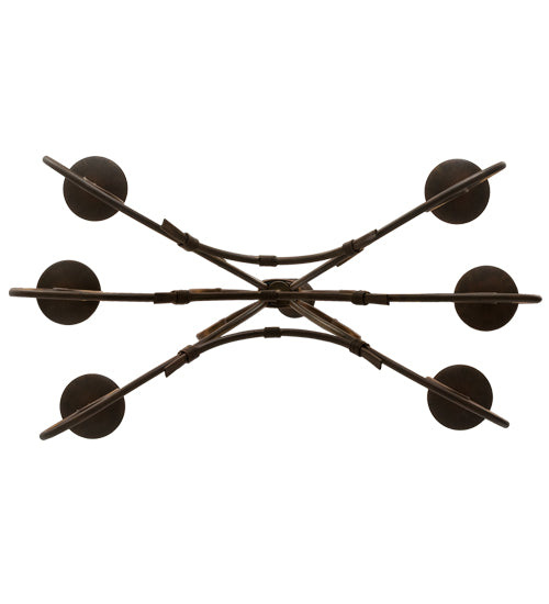 Meyda Lighting Elon 36" 6-Light Cortez Gold Island Chandelier With Amber Faux Candlelight