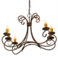 Meyda Lighting Elon 36" 6-Light Cortez Gold Island Chandelier With Amber Faux Candlelight