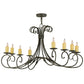 Meyda Lighting Elon 48" 8-Light Blackwash Chandelier With Ivory Faux Candlelight