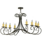 Meyda Lighting Elon 48" 8-Light Blackwash Chandelier With Ivory Faux Candlelight