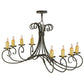 Meyda Lighting Elon 48" 8-Light Blackwash Chandelier With Ivory Faux Candlelight