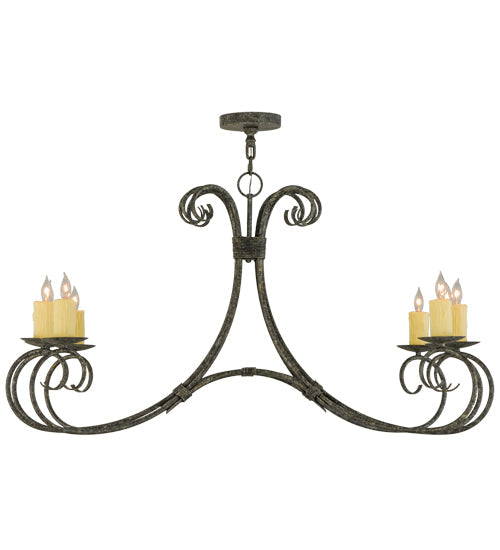 Meyda Lighting Elon 48" 8-Light Blackwash Chandelier With Ivory Faux Candlelight