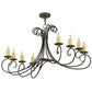 Meyda Lighting Elon 48" 8-Light Blackwash Chandelier With Ivory Faux Candlelight