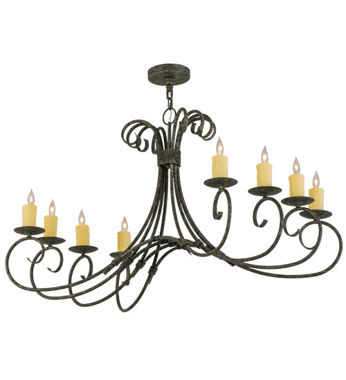 Meyda Lighting Elon 48" 8-Light Blackwash Chandelier With Ivory Faux Candlelight