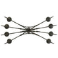 Meyda Lighting Elon 48" 8-Light Blackwash Chandelier With Ivory Faux Candlelight