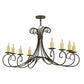 Meyda Lighting Elon 48" 8-Light Blackwash Chandelier With Ivory Faux Candlelight