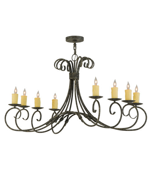 Meyda Lighting Elon 48" 8-Light Blackwash Chandelier With Ivory Faux Candlelight