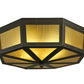 Meyda Lighting Eltham 16" 2-Light Timeless Bronze Flush Mount Light With Amber Shade Glass