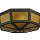 Meyda Lighting Eltham 16" 2-Light Timeless Bronze Flush Mount Light With Amber Shade Glass