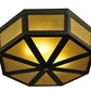 Meyda Lighting Eltham 16" 2-Light Timeless Bronze Flush Mount Light With Amber Shade Glass