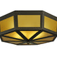 Meyda Lighting Eltham 16" 2-Light Timeless Bronze Flush Mount Light With Amber Shade Glass