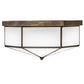 Meyda Lighting Eltham 16" LED Antique Brass Flush Mount Light With White Art Shade Glass