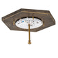 Meyda Lighting Eltham 16" LED Antique Brass Flush Mount Light With White Art Shade Glass