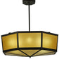 Meyda Lighting Eltham 241396 36" 4-Light Timeless Bronze Semi-flush Mount Light With Amber Shade Glass