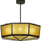 Meyda Lighting Eltham 241396 36" 4-Light Timeless Bronze Semi-flush Mount Light With Amber Shade Glass