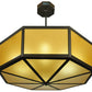 Meyda Lighting Eltham 36" 4-Light Timeless Bronze Semi-flush Mount Light With Amber Shade Glass
