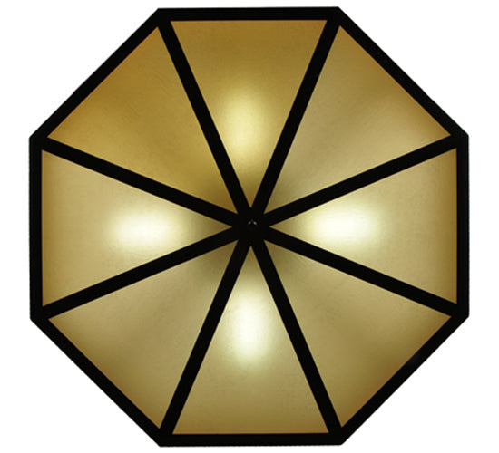 Meyda Lighting Eltham 36" 4-Light Timeless Bronze Semi-flush Mount Light With Amber Shade Glass