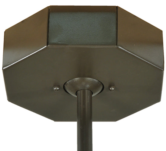 Meyda Lighting Eltham 36" 4-Light Timeless Bronze Semi-flush Mount Light With Amber Shade Glass