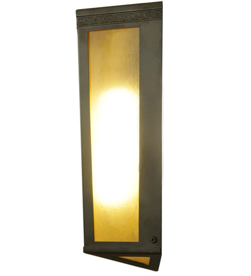 Meyda Lighting Eltham 7" Timeless Bronze Wall Sconce With Amber Shade Glass