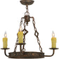 Meyda Lighting Elvita 24" 3-Light Gilded Tobacco Chandelier With Ivory Faux Candlelight
