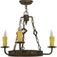 Meyda Lighting Elvita 24" 3-Light Gilded Tobacco Chandelier With Ivory Faux Candlelight