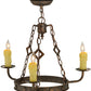Meyda Lighting Elvita 24" 3-Light Gilded Tobacco Chandelier With Ivory Faux Candlelight