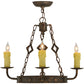 Meyda Lighting Elvita 24" 3-Light Gilded Tobacco Chandelier With Ivory Faux Candlelight