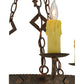Meyda Lighting Elvita 24" 3-Light Gilded Tobacco Chandelier With Ivory Faux Candlelight