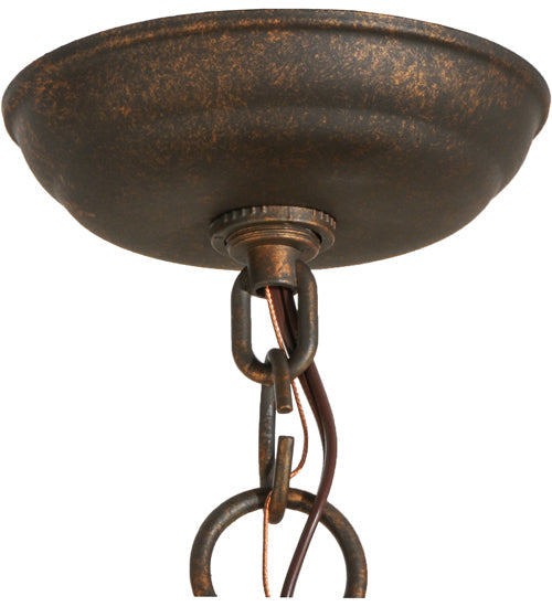 Meyda Lighting Elvita 24" 3-Light Gilded Tobacco Chandelier With Ivory Faux Candlelight