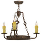 Meyda Lighting Elvita 24" 3-Light Gilded Tobacco Chandelier With Ivory Faux Candlelight
