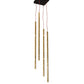 Meyda Lighting Emmentaler 18"Sq 4-Light LED Oil Rubbed Bronze Cascading Pendant Light With Polished Brass Shade