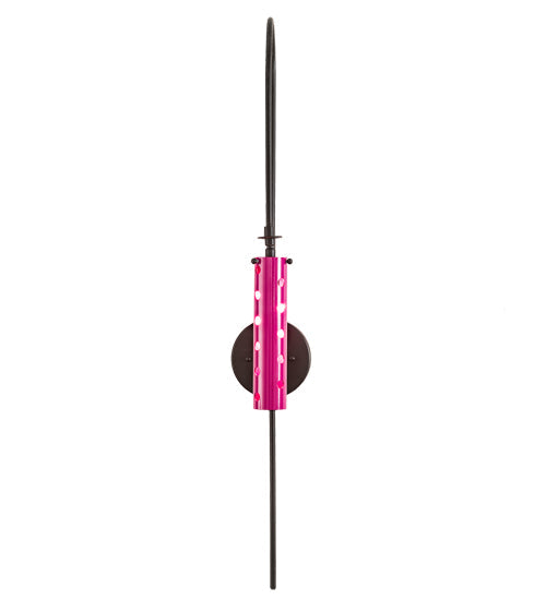 Meyda Lighting Emmentaler 5" Solar Black Wall Sconce With Medium Pink Shade
