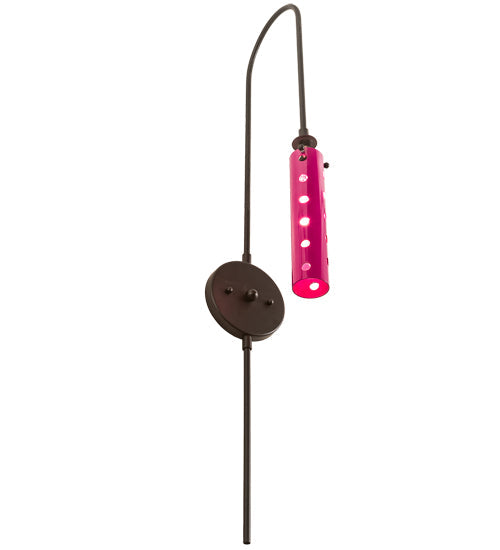 Meyda Lighting Emmentaler 5" Solar Black Wall Sconce With Medium Pink Shade